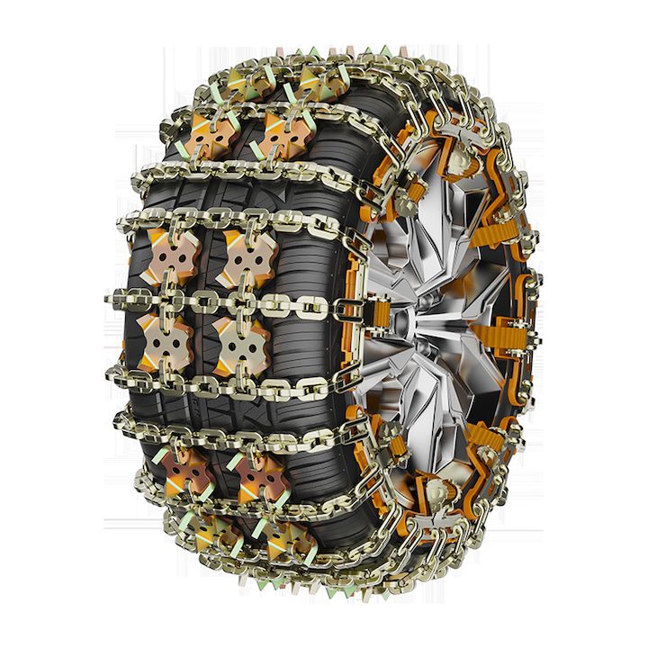 Зимни Вериги за Гуми: Кои са Най-Добрите Верига против хлъзгане, силен захват, основа от стоманена плоча, самонатягаща се, преносима инсталация, 360° странична против плъзгане, по-дебел дизайн, 10 броя, подходящи за гуми с ширина 175-275