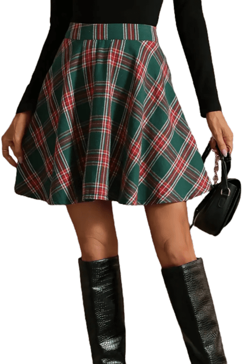 Красиви и Стилни Дамски Поли - Какво Предлага Мода 2025 Година Карирана пола с висока талия за есен/зим
