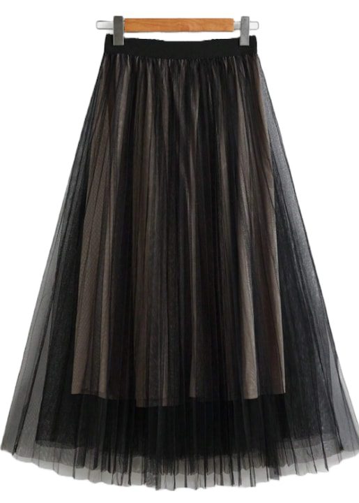 Красиви и Стилни Дамски Поли - Какво Предлага Мода 2025 Година Елегантна миди пола от тюл с ластик на талията