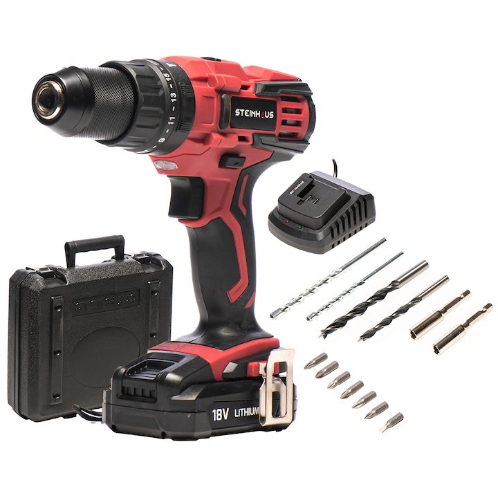 Най-Добрите Бормашини и Винтоверти за 2025 Година Акумулаторна бормашина Steinhaus 18V 2.0Ah Li-Ion