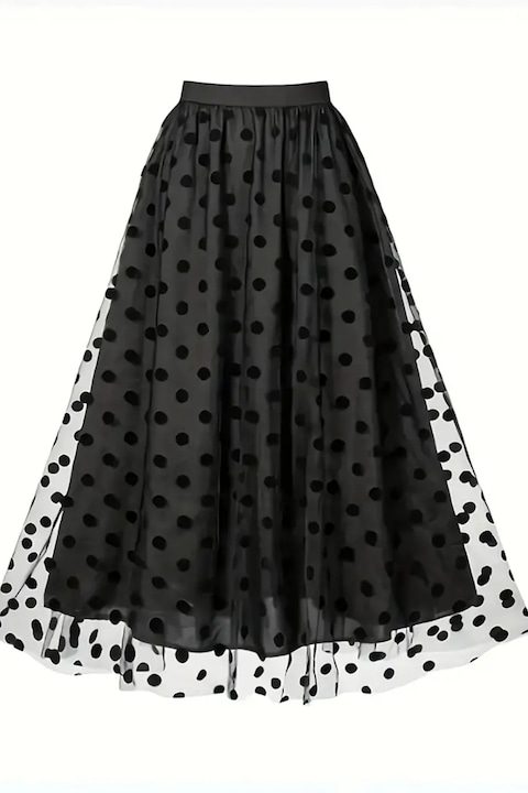 Красиви и Стилни Дамски Поли - Какво Предлага Мода 2025 Година Миди пола от тюл VOGUET на точки