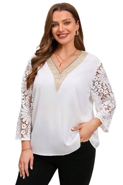 Елегантни Дамски Блузи И Пуловери През 2025 Елегантна и модерна дамска блуза с дантела