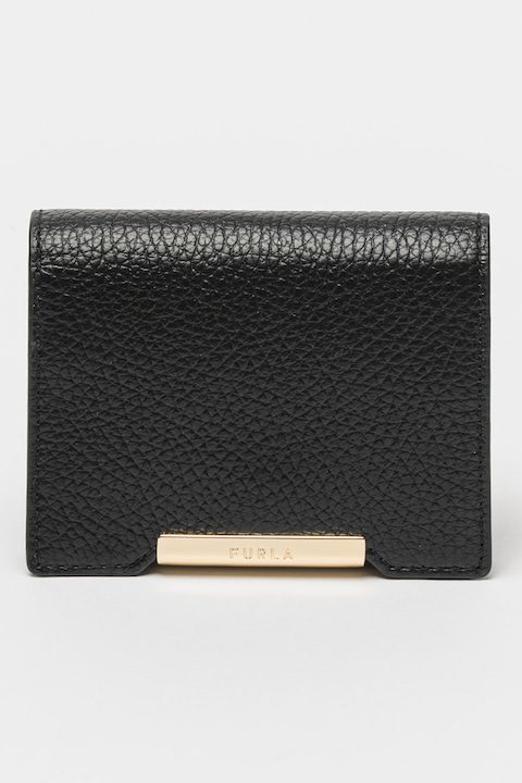 Топ 20 Най-Красивите Луксозни Дамски Портмонета за 2025 Година Furla, Кожено портмоне с двойно прегъване, Черен