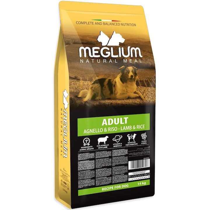 Суха храна за кучета Meglium, Крехко агнешко & Ориз, 14 кг