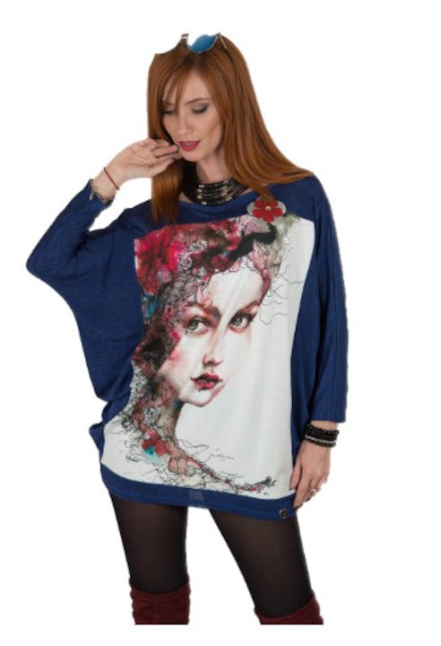 Елегантни Дамски Блузи И Пуловери През 2025 Туника с дизайнерски принт