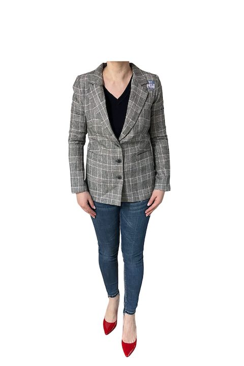 Елегантно Дамско Сако - Официални и Ежедневни - Най-Доброто от Мода 2025 Година Дамско сако с аксесоар брошка