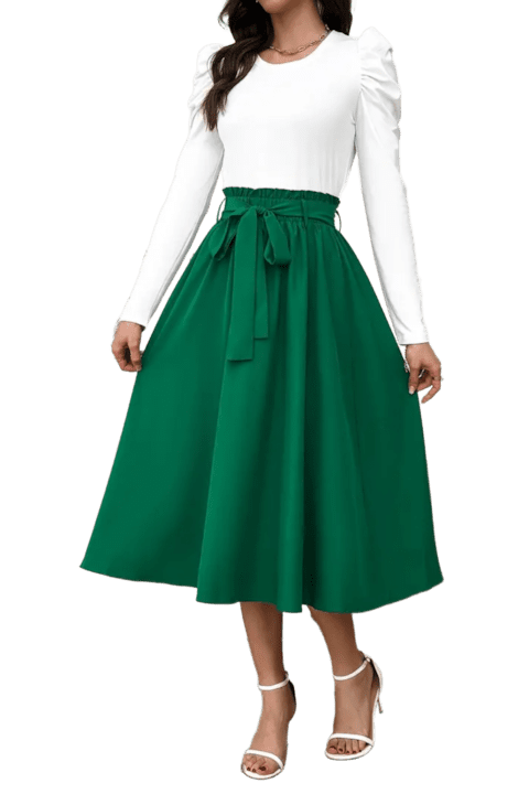 Красиви и Стилни Дамски Поли - Какво Предлага Мода 2025 Година Миди пола с панделка