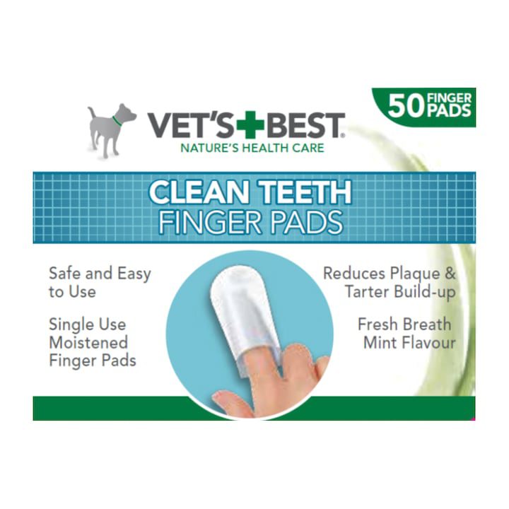 Топ 15 Най-Продаваните Продукти за Почистване на Зъби за Кучета Почистващи кърпички за зъби Vet's Best за кучета, 50 бр