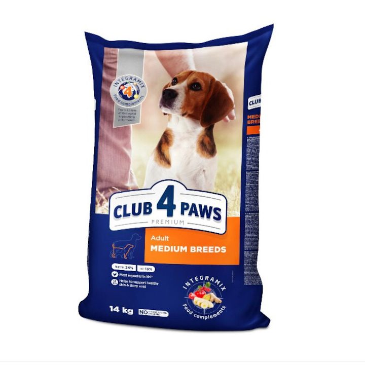 Суха храна за кучета Medium size, Club 4 Paws Premium, 14 кг