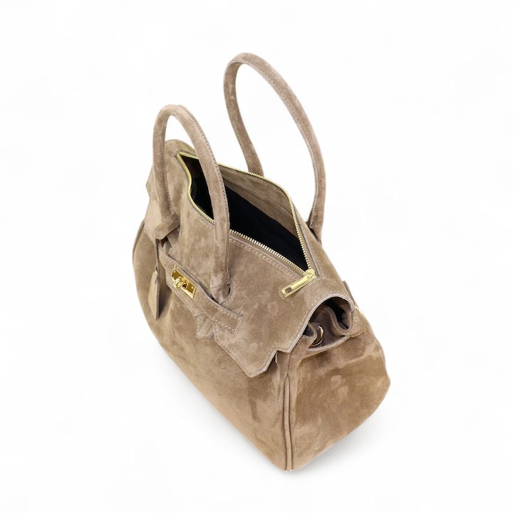 Най-Добрите Луксозни Дамски Чанти от Естествена Кожа - Топ 25 Продукта Велурена чанта LIVIA-M