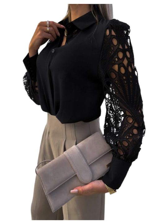 Елегантни Дамски Блузи И Пуловери През 2025 Блуза с дантела