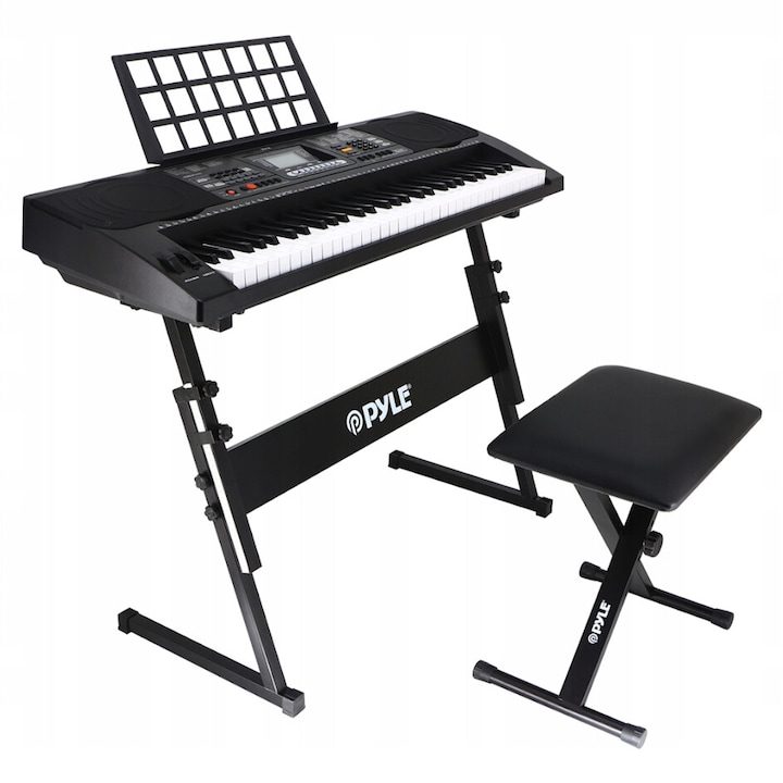 Кой Синтезатор да Изберем През 2025 г. Дигитален орган Pyle, 61 клавиша, стерео високоговорители, стойка, столче, чанта