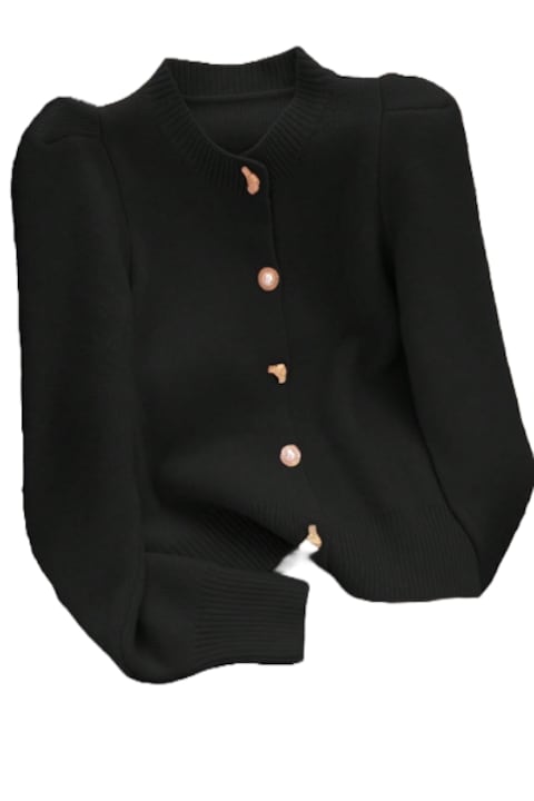 Елегантно Дамско Сако - Официални и Ежедневни - Най-Доброто от Мода 2025 Година Черна модна жилетка с копчета