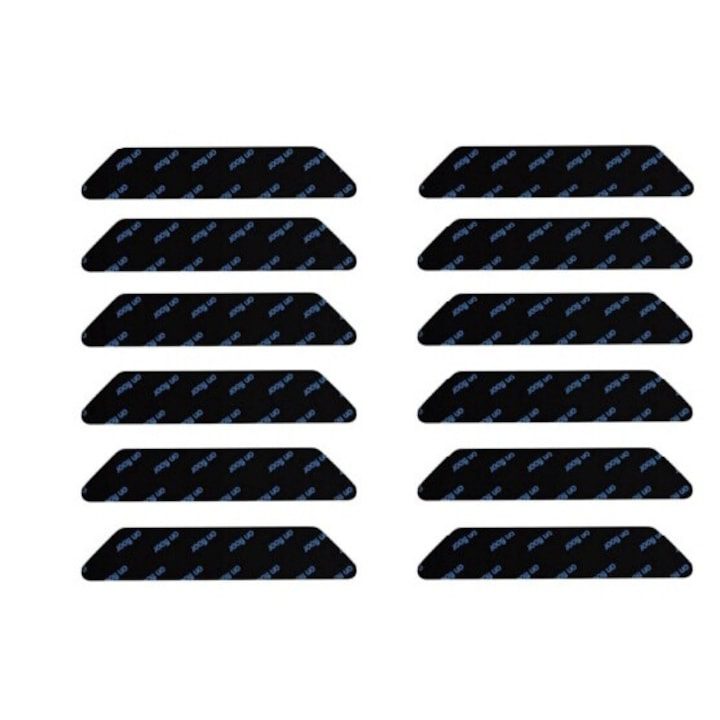 Мокетни Килими - Как да Изберем Правилния? Комплект от 12 противоплъзгащи се постелки за килими, Super Viata, за многократна употреба, могат да се перат, черни, 13x2,5 см