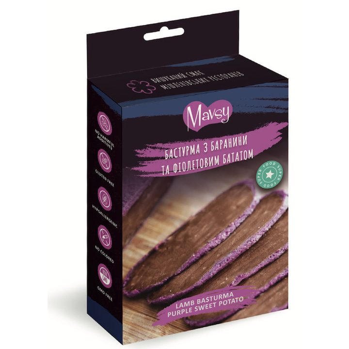 Топ 20 Лакомства За Кучета: Вкусни Бисквити И Награди, Които Работят Кучешки лакомства MAVSY, овнешка бастурма и лилав картоф, 100гр