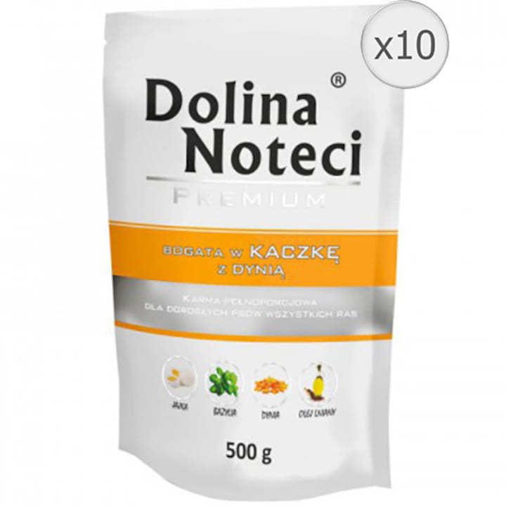 Специализирана Храна за Кучета за Проблеми С Бъбреци и Уринарната Система - Коя Да Изберем? Мокра храна за кучета Dolina Noteci, Патешко и тиква, 10 x 500 гр