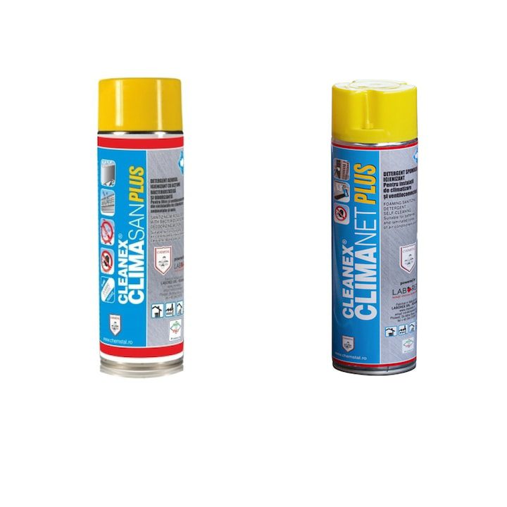 Разтвор за почистване и дезинфекция на климатици, Chemstal CLIMA PACK, Cleanex Clima Net Plus и Clima San Plus, 1л