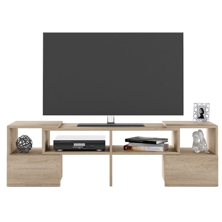 Шкаф за телевизор Irim Liam, Регулируеми краища, 141x33x39 см, Сонома