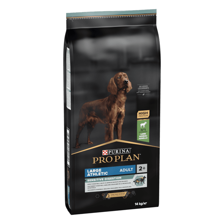 Храна За Кастрирани Кучета И Контрол На Теглото - За Какво да Внимавате Суха храна за кучета Pro Plan, Large Athletic Adult, Sensitive Digestion, Агнешко, 14 кг