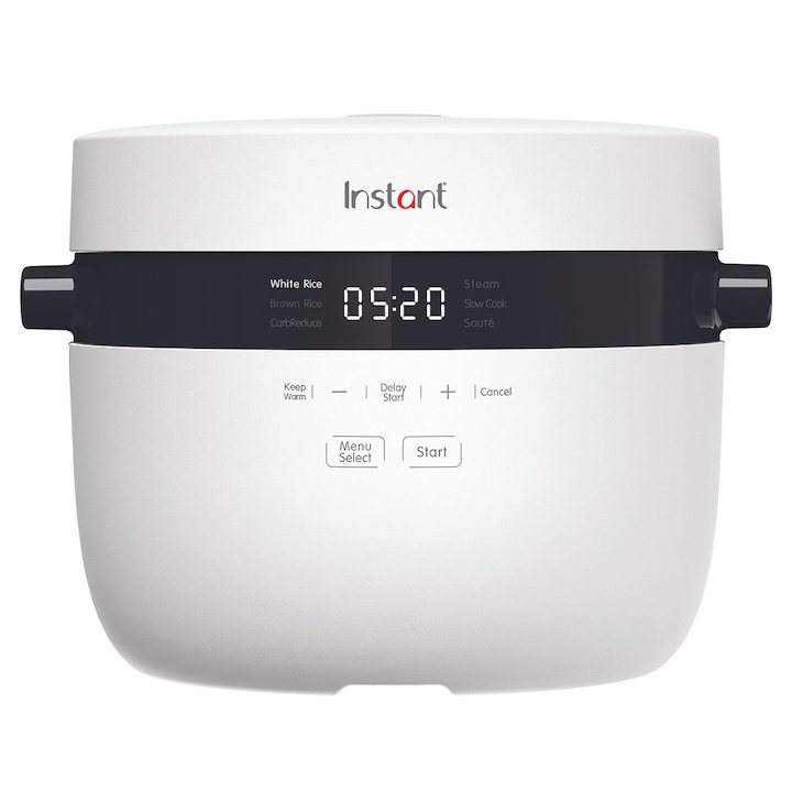 Уред за приготвяне на ориз Instant, 20 мерителни чаши, Капацитет 5 литра, 8 програми, Кошница CarbReduce, Бял