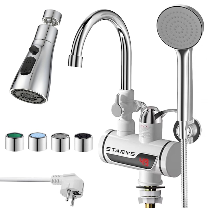 Топ 10 Смесители с Мигновено Загряване на Вода (Проточни Смесители) | Класация Електрически кран за топла вода STARYS с душ