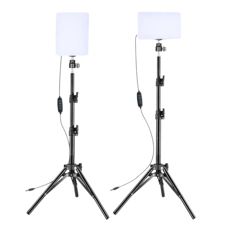 Кои са Най-Добрите Ринг Лампи и Осветление за Селфита, Влогове, Грим Комплект от 2 преносими LED лампи