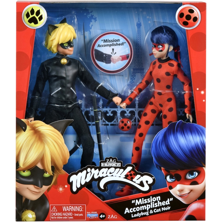 Калинката и Черния Котарак Играчки Комплект 2 кукли Miraculous - Ladybug and Cat Noir