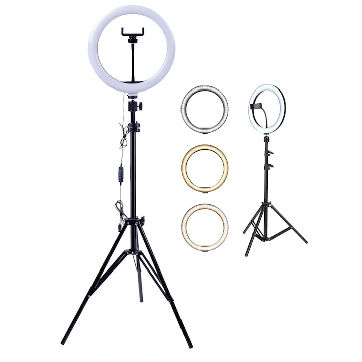 Кои са Най-Добрите Ринг Лампи и Осветление за Селфита, Влогове, Грим Кръгла лампа Ring Light диаметър 45 см JOZY