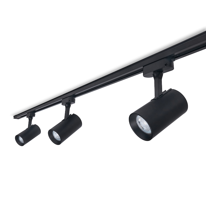 Комплекти Магнитни Релсови Лампи - Как да Изберем Правилните? Steka Ductus комплект Black LED GU10 x3 релсова лампа + 1