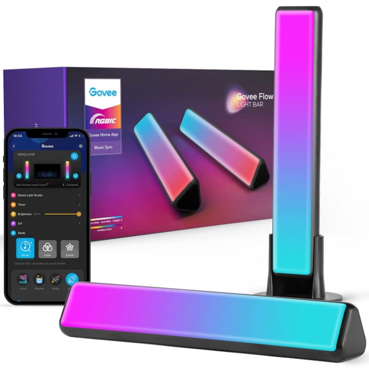 Комплект 2 лампи LED RGBICWW inteligente Govee Flow Plus Light Bars