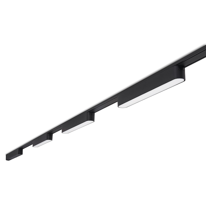 Комплекти Магнитни Релсови Лампи - Как да Изберем Правилните? Комплект Luxo Linea LED лампа за релсова шина 12W x3 + 2м шина + захранване - Черна - Неутрално бяла (4000K) - eMAG.bg