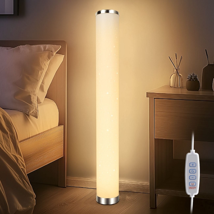 Топ 10 Стилни Подови Лампи Цилиндрична подова лампа с перфориран модел LED 0.3a и USB ø12.5x103см - eMAG.bg