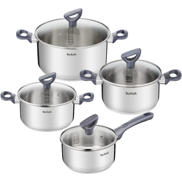 Оценяваме Качествени Тенджери от Неръждаема Стомана Комплект 8 части Tefal Daily Cook