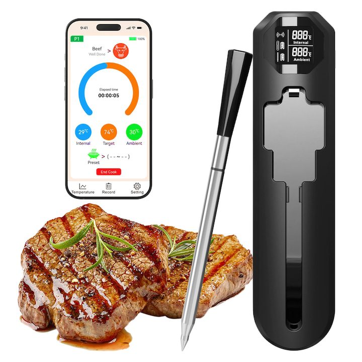 Най-Качествените Термометри за Храна (Базирано на Оценки от Потребители) Безжичен термометър за месо