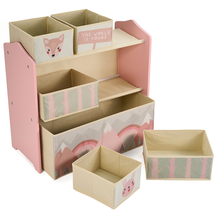 Шкафове за Съхранение на Играчки - Класация Най-Добрите Шкаф за съхранение на играчки U-grow Pink Forest - eMAG.bg