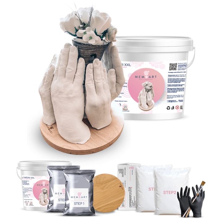 Най-Добри Комплекти за Отливки на Ръце (3D Гипсова Форма) - Класация Комплект за отливки на ръце XXL с дървена стойка от бук