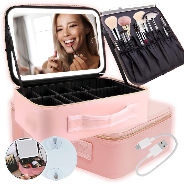 GALAXIA® Чанта за козметика с LED светлина