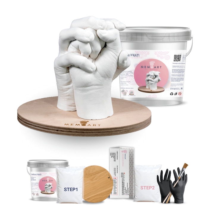 Най-Добри Комплекти за Отливки на Ръце (3D Гипсова Форма) - Класация Комплект за отливки на ръце „Братя“ + подарък дървена букова поставка