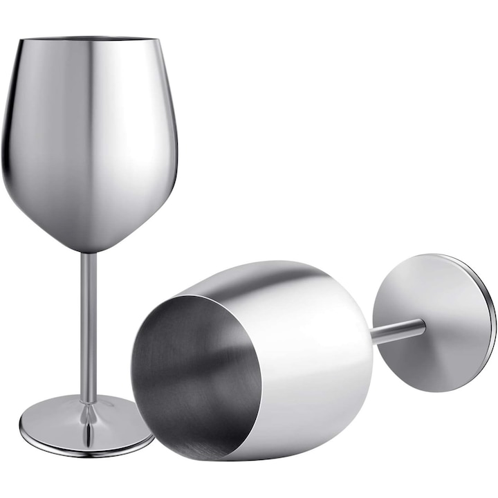 Комплект от 2 чаши за вино от неръждаема стомана