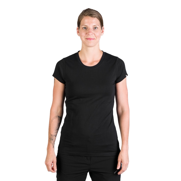 Дамска памучна тениска Sheila черна - eMAG.bg