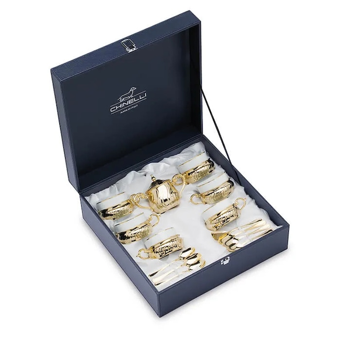 Луксозен позлатен сервиз за кафе Chinelli