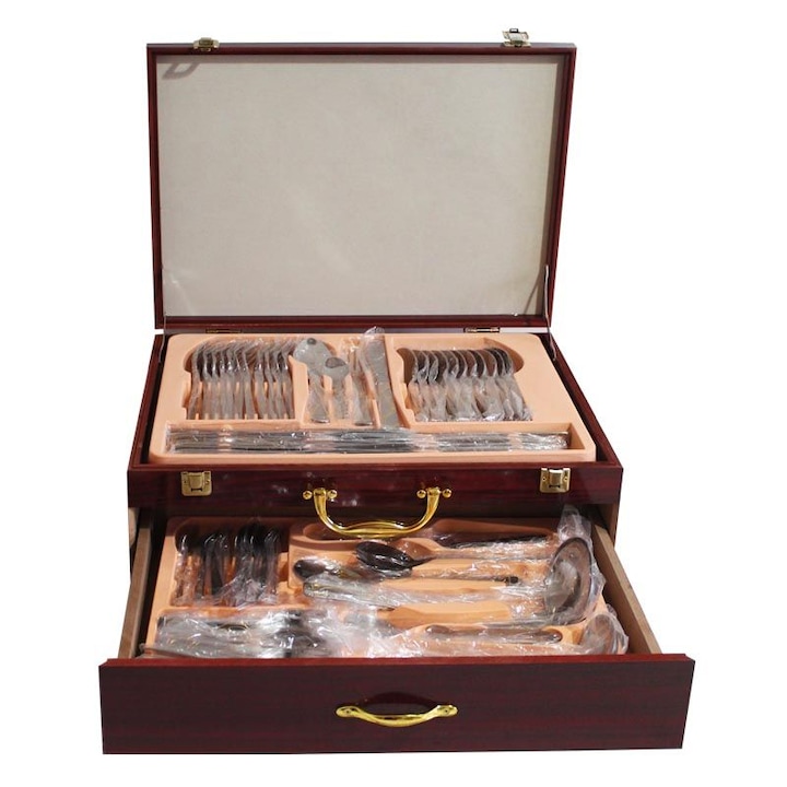 Комплект прибори в дървен куфар Elekom EK-184G - eMAG.bg