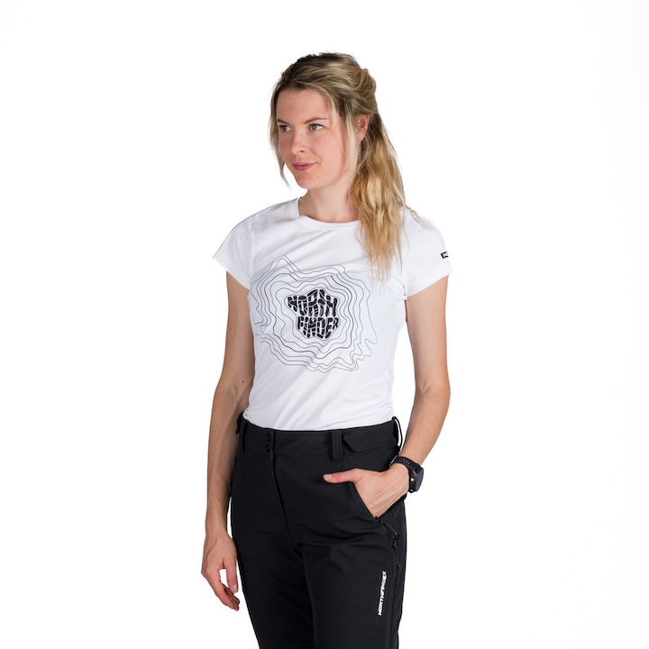 Дамска тениска за открито от органичен памук Mandi white - eMAG.bg