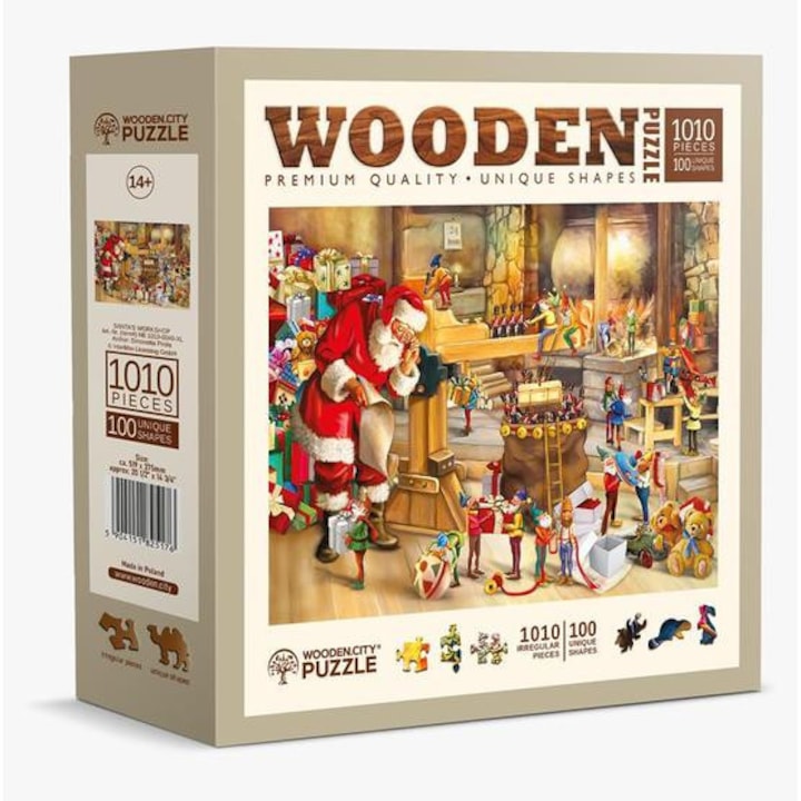 10 Красиви Пъзели за Деца и Възрастни - Класация Дървен пъзел Wooden City от 1010 части - Работилницата на Дядо Коледа (NB1010-0049-XL) - eMAG.bg