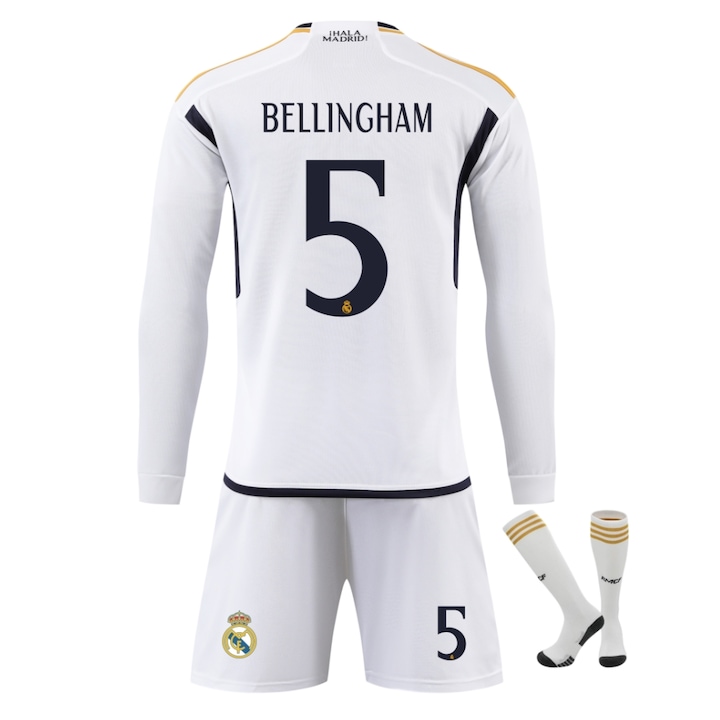 Детска спортна екипировка Real Madrid Bellingham Футболна фланелка с дълъг ръкав - eMAG.bg