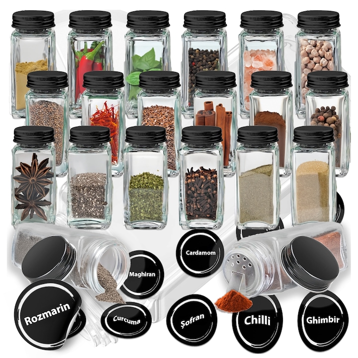 Комплект от 24 контейнера за подправки GALAXIA® – Кухненски органайзер