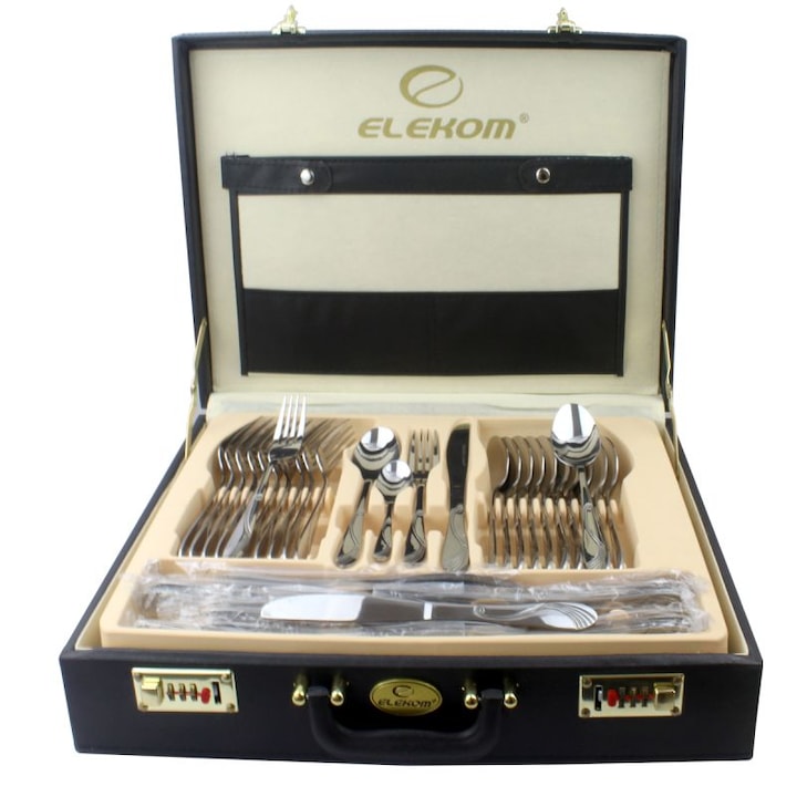 Класация Най-Качествените Комплекти Прибори за Хранене на Разумна Цена Комплект прибори за хранене и сервиране Elekom Ek-185SS - eMAG.bg