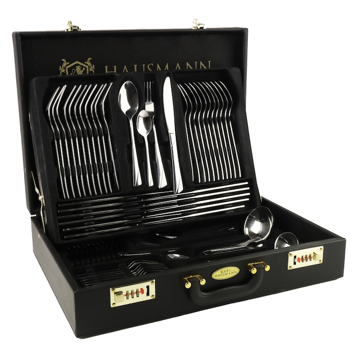 Класация Най-Качествените Комплекти Прибори за Хранене на Разумна Цена Комплект прибори за хранене от 72 части за 12 души с куфар – неръждаема стомана 18/0
