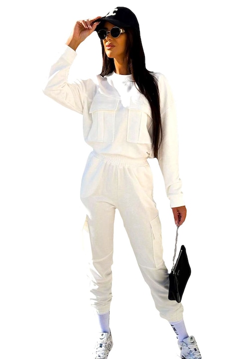 FY FashionForYou — пълен преглед на дамски анцузи и спортни комплекти: модели, характеристики и линкове Памучен комплект Sprendy със свободна блуза и панталон с големи джобове - eMAG.bg