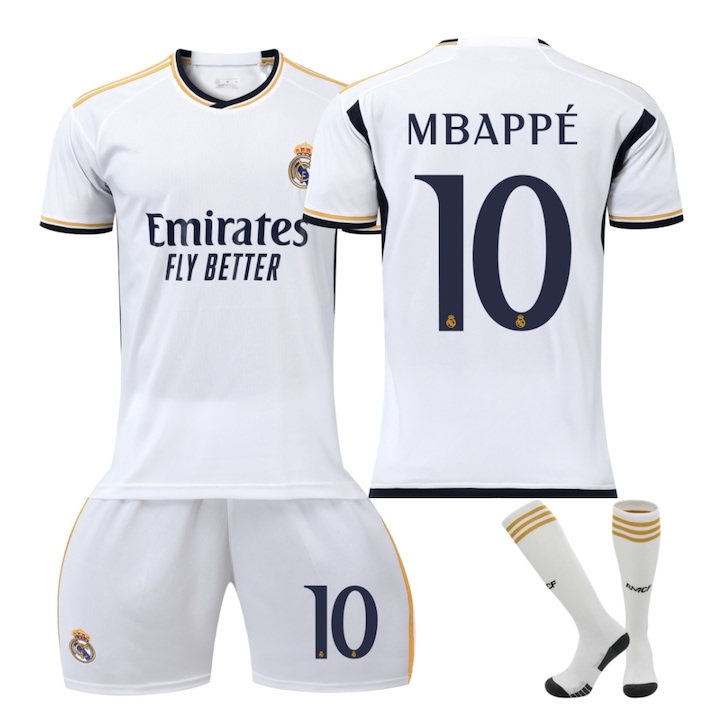 YSHT детски спортни екипи - най-добрите в България за 2026 Година Спортна екипировка Детска футболна фланелка Реал Мадрид Мбапе - eMAG.bg
